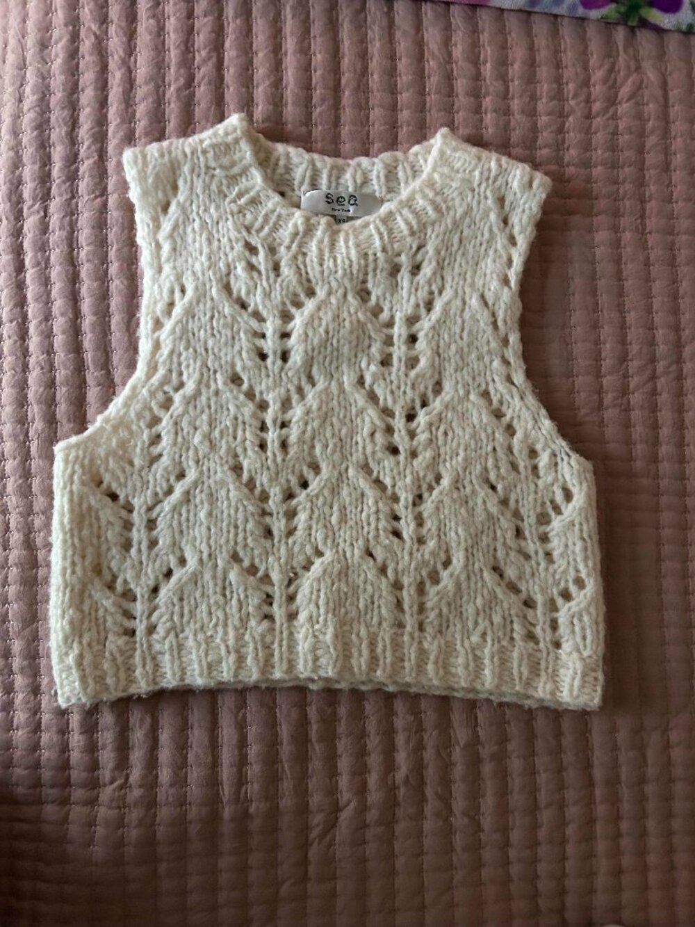 Sea New York Lace-Pattern Sweater Vest